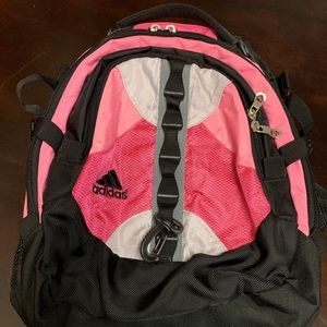 Pink and Black Adidas Backpack